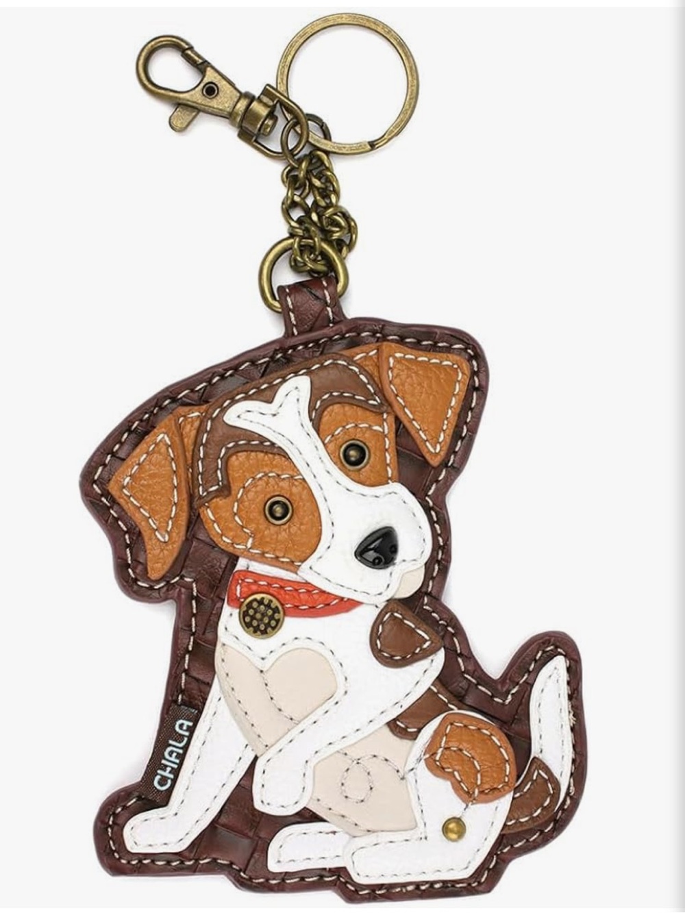 Chala Jack Russell Terrier Appliqué Key Fob Coin Purse NWT